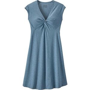 PATAGONIA Outdoor Camp Seabrook Bandha Knotted V-Neck Lt. Blue Cap SLV Dress M